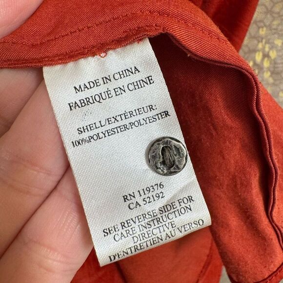 Helmut by Helmut Lang Burnt Orange Flowy Button Down Tank Top XS - Picture 7 of 7